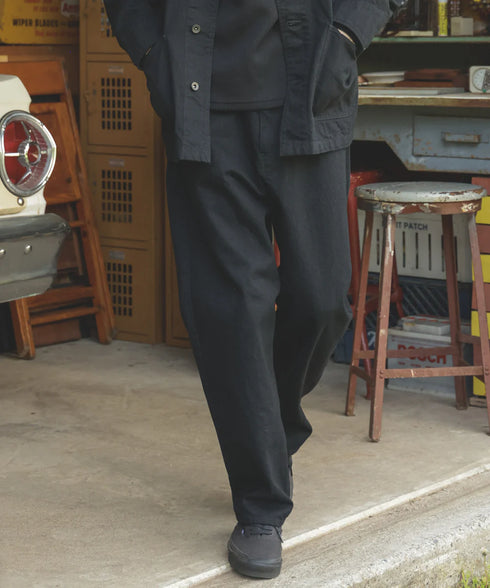 MR.OLIVE / RINSE WASH 12oz CRUNCH DEINIM / WIDE TAPERED BELTED JEANS / ミスターオリーブ リンスウォッシュ 12オンス クランチデニム / ワイドテーパード ベルト付きジーンズ